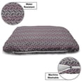 thumbnail image 3 of Herringbone Pet Bed, Optical Illusive Image Designed with Repeated Parallelograms, Chew Resistant Pad for Dogs and Cats Cushion with Removable Cover, 24" x 39", Pale Eggplant Beige, by Ambesonne, 3 of 4