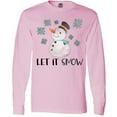 thumbnail image 3 of Inktastic Let It Snow Cute Snowman in Hat and Scarf Long Sleeve T-Shirt, 3 of 5