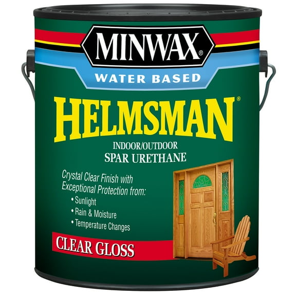Minwax Water Based Helmsman Indoor/Outdoor Spar Urethane, Gloss, Clear, 1 Gallon