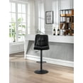 thumbnail image 3 of Home Counter Height Bar Stools, Adjustable Counter Stools Bar Chairs, Microfiber Fabric Modern Design Swivel Barstools Air Lift Stools for Kitchen Counter 360 Degree Swivel Seat Top, Black, S12982, 3 of 12