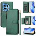 thumbnail image 1 of Funda para Oneplus 12R 5G con cremallera tipo cartera, tarjetero, marco de fotos, soporte y cordón, de piel sintética. verde, 1 of 5