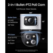 eufy 4K NVR Security Camera System S4 Max 4 Bullet-PTZ Cams, PoE Wired, 24/7 Recording, Triple Lens Bullet-PTZ Cam, 360° PTZ, Up to 16CH, Cross-Cam Tracking, 8× Auto Zoom, Smart Video Search, 2TB HDD