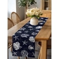 thumbnail image 4 of Burlap Table Runner 60 Inches Long, Marine Life Sea Stars Corals Non-Slip Kitchen Table Runners for Dining Room Everyday Use Party Table Decorations Vintage Shells on Black, 4 of 9