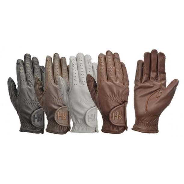 Hy5 - Guantes infantiles de montar en piel para niños niñas (Marrón)