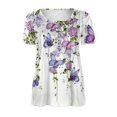 thumbnail image 5 of Tunic Tops for Women Loose Fit Spring Summer Fall Henley V Neck Shirt Short Bell Sleeve Bohemian Floral Print T-Shirt Blouse Trendy Dressy Elegant Blouses, 5 of 5