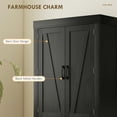 thumbnail image 4 of 72" Kitchen Pantry Cabinet, Kitchen Storage Cabinet with Barn Doors, Black, 4 of 10