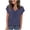 Navy, variant on Short Sleeve Tops for Women Casual Solid Color Basic T Shirt Fashion Pleated Work Office Clothes Daily Wear