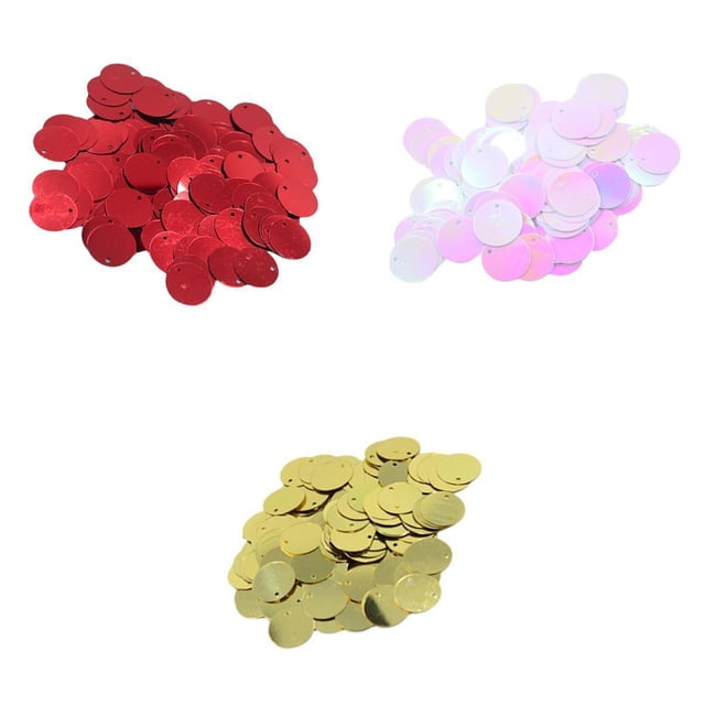 veasfak Round Sequins DIY Sewing Craft Clothes Loose Sequins Jewelry Making Wedding Red Gold Colorful