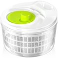 thumbnail image 1 of Professional Salad Spinner, Large Capacity Salad Servers (5L), Easy and Fast Spinning, Space Saving, Usable as Salad Bowl or Colander, White and Green(22.5cm*15cm), 1 of 5