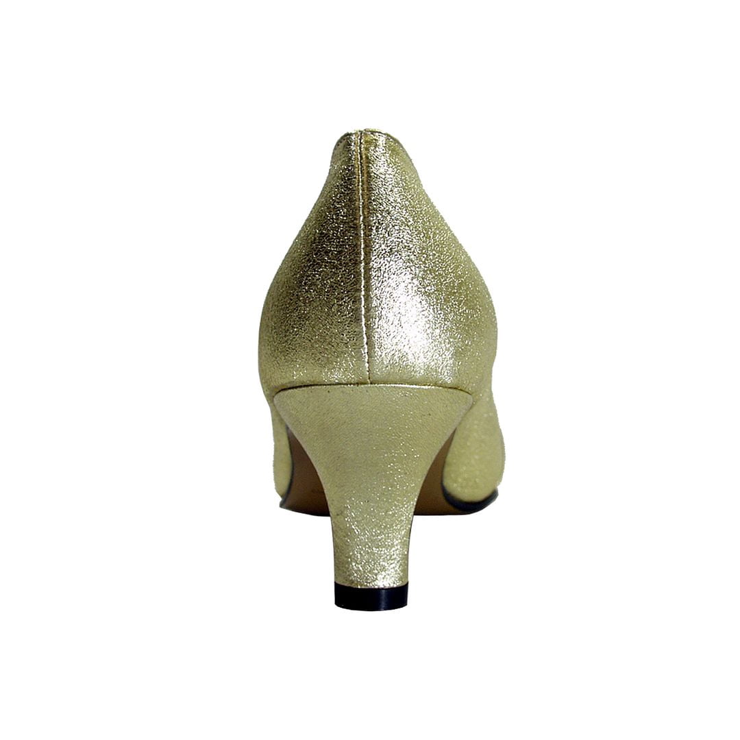 FLORAL Audra Women's Wide Width Satin Upper Dress Pumps GOLD 5.5