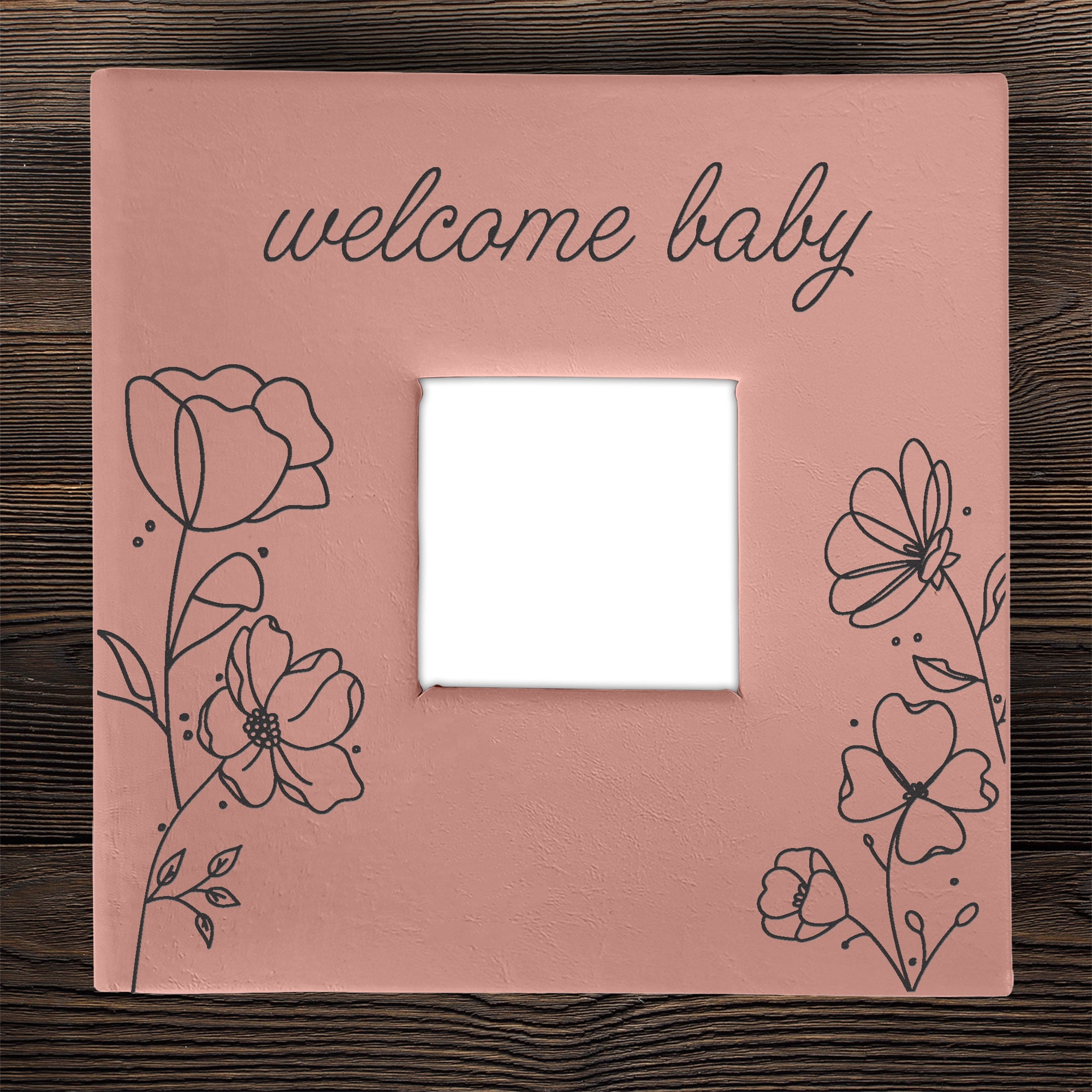 Giftsforyounow Personalized Welcome Baby Floral Print Pink Leatherette Photo Album Baby Girl Keepsake