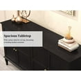 thumbnail image 4 of MROJISC Mid-Century 58" Buffet Cabinet Sideboard with Storage, 4 Doors with Adjustable Shelves, Black, 4 of 10