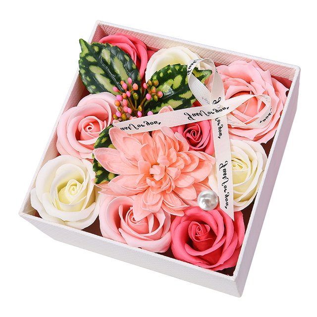 Juego de caja de flores artificiales para boda, dama de honor, ramos de novia, centros de mesa, decoración del hogar, regalo