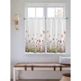 thumbnail image 2 of Wild Flowers 2 Panel Kitchen Curtains for Windows, Spring Butterfly Watercolor Country Floral Bathroom Privacy Curtain, Home Décor Window Treatment for Bedroom/Living Room 55"x45", 2 of 6