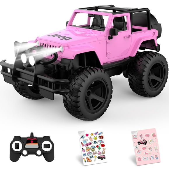 Auto Control Remoto Jeep Licencia DOUBLE E Escala 1:14 Rosa