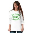 thumbnail image 4 of St Paddys Half Irish 100% Trouble Long Sleeve TShirt Men Women Brisco Brands S, 4 of 6