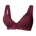thumbnail image 4 of Fiaer Lace Front Closure Bras for Women Seamless No Underwire Push up Comfort Breathable Bra Red XL, 4 of 5