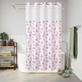 thumbnail image 6 of No Hook Shower Curtain, Pink Purple Butterfly Shower Curtains for Bathroom with See Through Top Window, Spring Watercolor Butterfly Waterproof & Washable Bath Curtain Small Stall 36"x78", 6 of 9