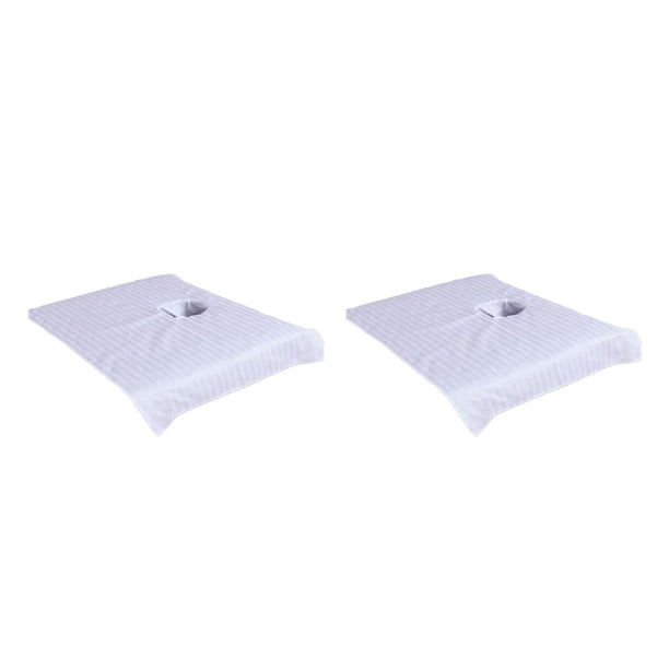Guardurnaity Toalla de masaje para salón de belleza con patrón de agujeros, funda de cama, almohada de algodón, toallas cosméticas para el Blanco 2Conjunto