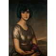 thumbnail image 3 of Julio Romero De Torres 11x14 Black Modern Framed Museum Art Print Titled - Portrait of Young Lady (Portrait of a Young Lady), 3 of 5