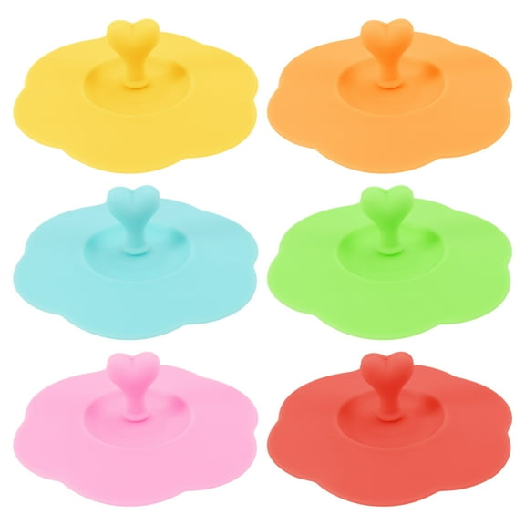 Silicone Glass Cup Covers,6Pcs Lids Reusable Anti-Dust Covers Cute Coffee Tea Mug Cover for Drinks