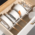 thumbnail image 4 of 2X Expandable Pans & Pots Lid Organizer Rack Under Cabinet-Rubber-Dipped Pan Organizer Rack for Kitchen Cabinet A, 4 of 5