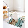 thumbnail image 4 of Aqua Brown Kitchen Dish Towels for Drying Dishes Set of 4, Rustic Farmhouse Dog Paw Vintage Waffle Weave Microfiber Hand Tea Bathroom Towels Quick Dry & Absorbent Towel 12x12, 4 of 7