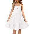 thumbnail image 2 of KISSMODA Girls Dress Casual Round Neck A Line Ruffle Sleeve Knee Length Dresses 4-13 Years, 2 of 4