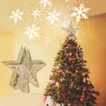 thumbnail image 3 of GHSDFBB Christmas Tree Topper with 3D Glitter Adjustable Rotating White Snowflake Projector Lights,Lighted Star Christmas Tree Topper for Christmas Tree Decorations (Gold), 3 of 7