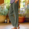 thumbnail image 2 of AherBiu Lounge Pants for Women High Waisted Summer Casual Lightweight Straight Leg Trousers with Pockets, 2 of 5