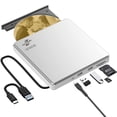 thumbnail image 1 of Unidad de CD DVD externa LightScribe CD/DVD +/-RW Grabadora Reproductor Escritor Lector de disco óptico Unidad de CD DVD portátil para computadora portátil Mac MacBook PC Windows 11 10 Sistema operati, 1 of 5