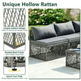 thumbnail image 2 of Outdoor Furniture Set, Patio Rattan Wicker Furniture Conversation Set with Cushions and Coffee Table, Garden Terrace Deck Sectional Sofa Set, 2 of 8