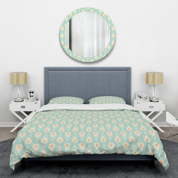 Designart 'Retro Ornamental Design VIII' Mid-Century Modern Duvet Cover Set