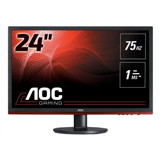 AOC Gaming G2460VQ6 - Moniteur LED - Gaming - 24" - 1920 x 1080 Full HD (1080p) 75 Hz - TN - 250 Cd/M - 1000:1 - 1 ms - HDMI, VGA, DisplayPort - Haut-Parleurs - Noir