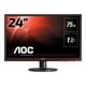 AOC Gaming G2460VQ6 - Moniteur LED - Gaming - 24" - 1920 x 1080 Full HD (1080p) 75 Hz - TN - 250 Cd/M - 1000:1 - 1 ms - HDMI, VGA, DisplayPort - Haut-Parleurs - Noir – image 1 sur 11