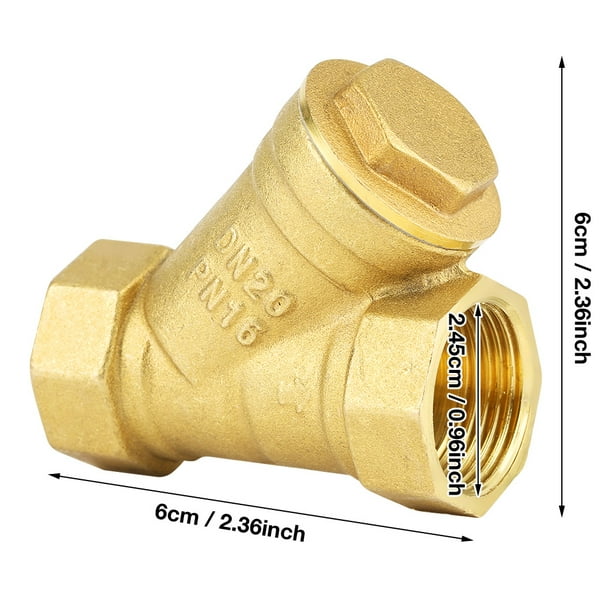 Conexión de la válvula del filtro, rosca hembra BSPP de 3/4"Filtro en forma de Y Conexión de reemplazo de latón para separación de agua y aceite Amarillo, temperatura de trabajo 0-150 ° EOTVIA No