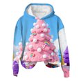 thumbnail image 4 of JWSVBF Hoodies for Women Xmas Christmas Sweatshirts for Women Vintage Women's Tops Crew Neck Essential Hoodie Pink1, 4 of 4