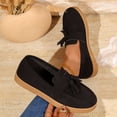 thumbnail image 2 of O-085 Black Ladies Casual Four Season Loafers Round Toe Solid Flat Soft Sole Fashionable Everyday Versatile Shoes, 2 of 9