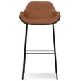 thumbnail image 5 of Simpli Home Mira Contemporary Modern Bar Stool in Distressed Tan Vegan Faux Leather, 5 of 7