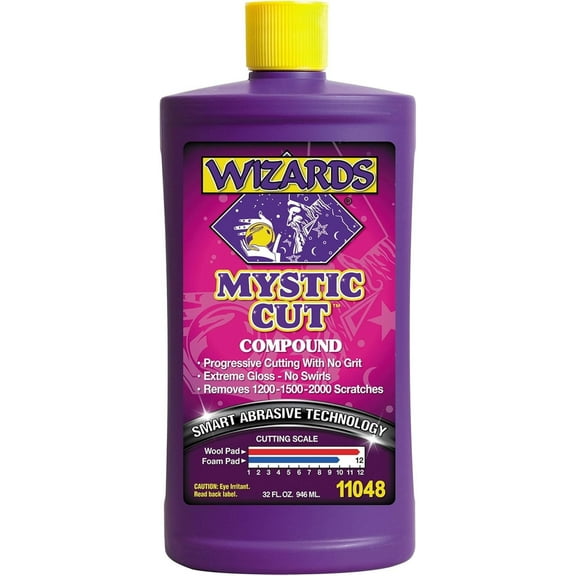 Wizards Products Mystic Cut Polishing Compound Car Scratch Remover for Car Detailing, 32 fl oz