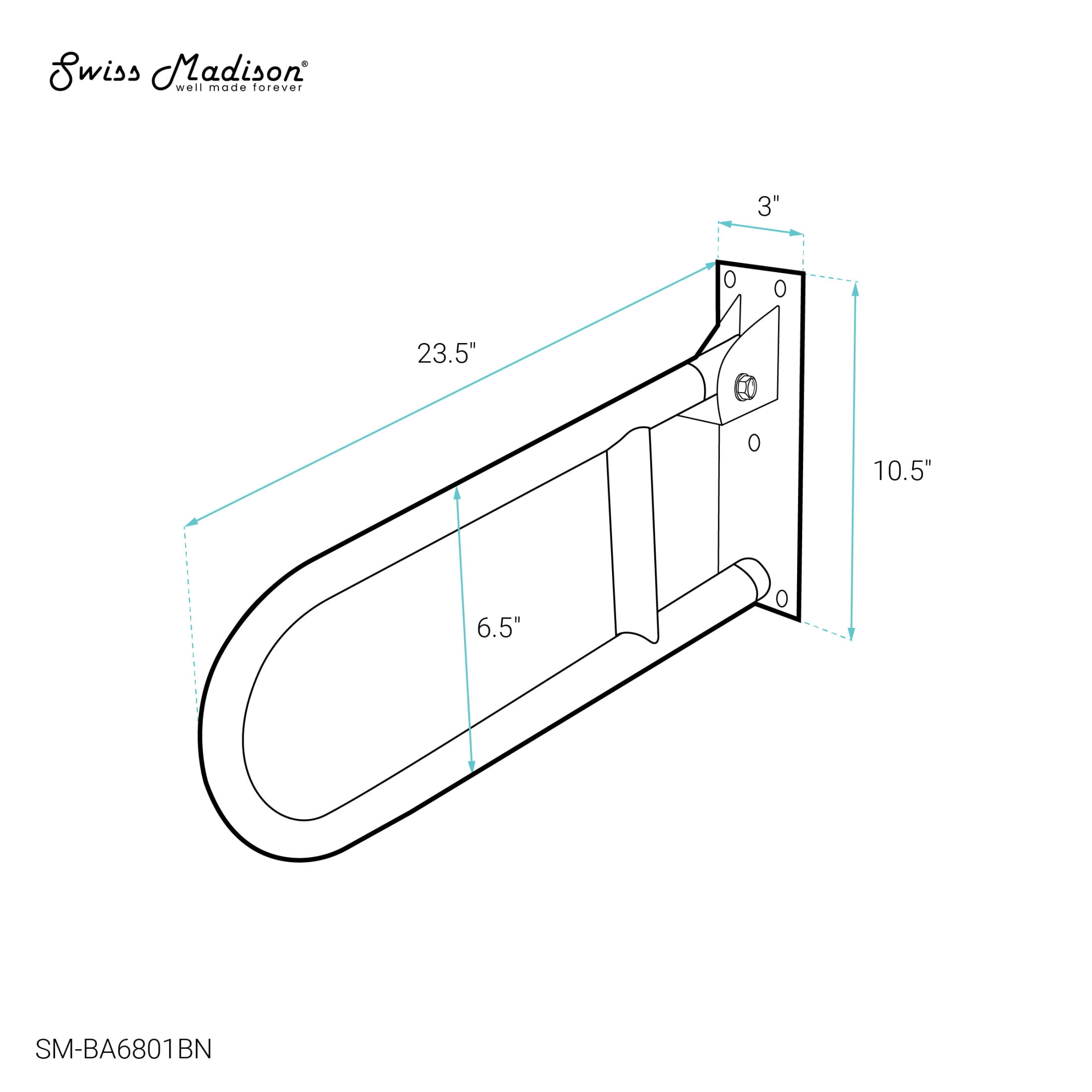 Alliance 24" Flip-Up Grab Bar in Stainless Steel