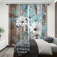thumbnail image 3 of WNOOHIY Vintage Rustic Wooden Daisy Print Curtains for Bedroom,Dining Room, Living Room,2 Panels, 3 of 6