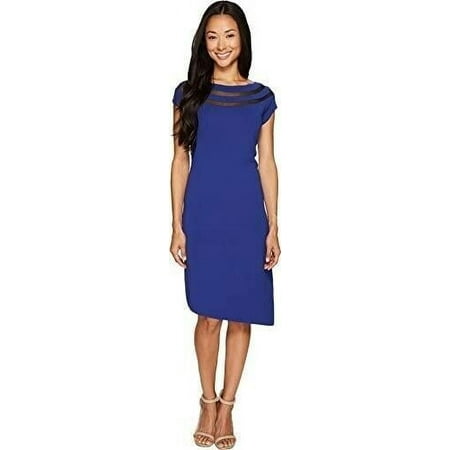 NIC+ZOE Sheer Lines Dress Blue Roma Size M (US 8-10)