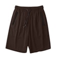thumbnail image 2 of Havenre Mens Running Shorts Summer Quick Dry Lightweight Drawstring Elastic Waist Athletic Breathable Stretch Ice Silk Shorts with Zipper Pockets for Workout Gym Training Outdoor Dark Brown L, 2 of 7