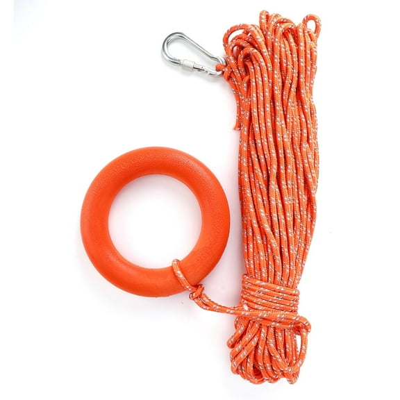 Outdoor Supplies - 6MM Diameter 30M PVC Reflective Lifesaving Rope With Hook Pull Rings, Lifesaving Equipment