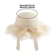 thumbnail image 2 of Girls Straw Sun Hat Cute Summer Wide Brim Sun Protection Beach Hat (White One Size), 2 of 4