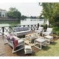 thumbnail image 5 of Direct Wicker 7-Piece Outdoor Aluminum Furniture Set Patio Sectional Sofa Conversation Set, White, 5 of 9