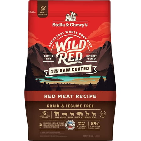 Stella & Chewy's Wild Red Raw Coated Kibble for Dogs - Grain & Legume Free Red Meat Recipe - 3.5 Pound Bag