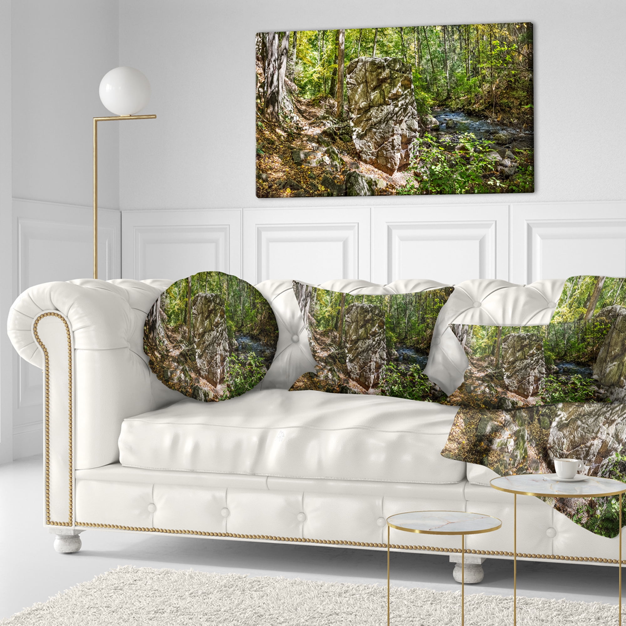 Designart 12" x 20" Black Polyester Throw Pillow