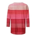 thumbnail image 4 of FRSASU 3/4 Length Sleeve Womens Tops Round Neck Loose Fall Summer Tee Shirts Dressy Casual Blouses Tunic Pink, 4 of 5